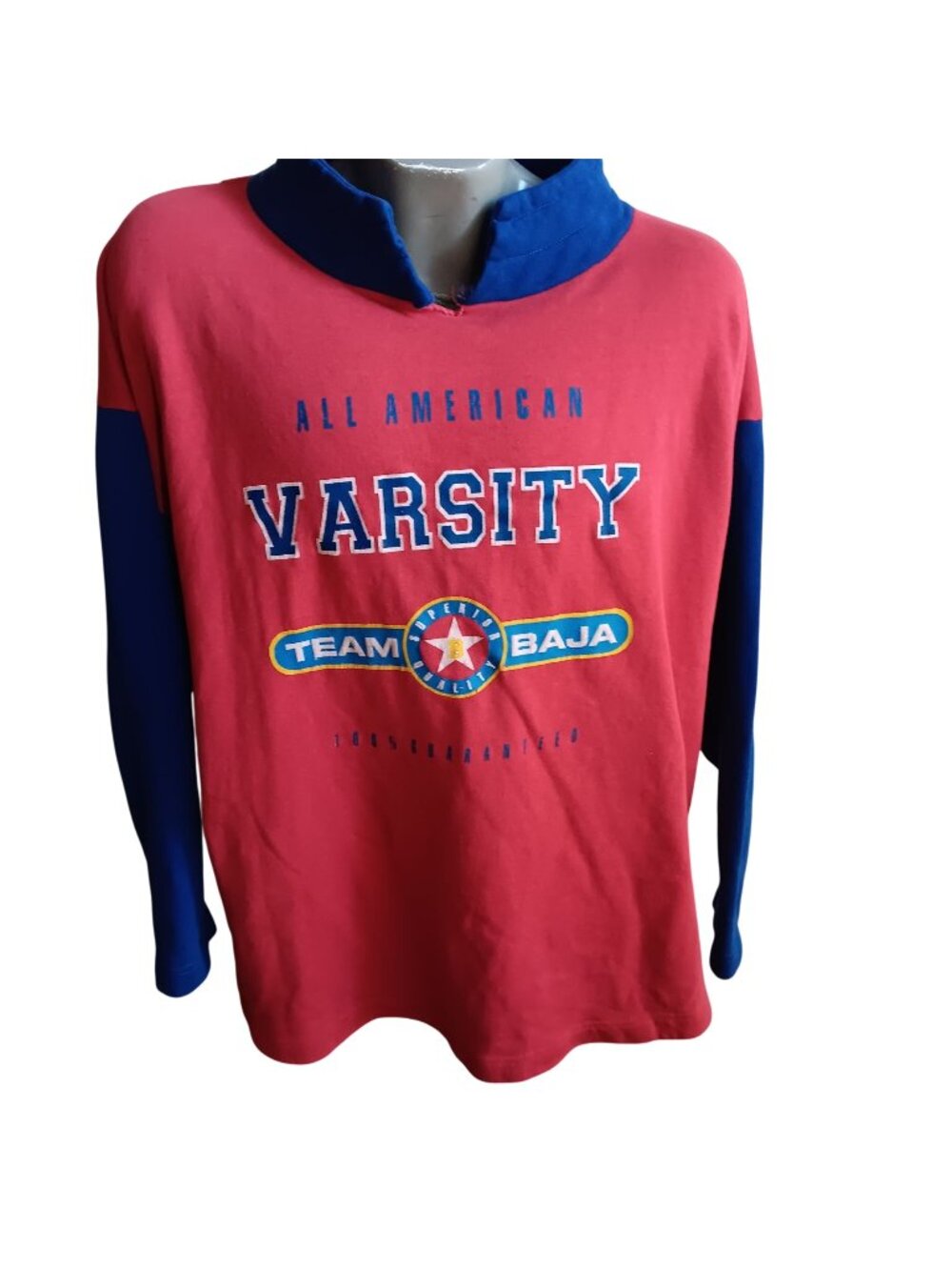 2XL Vintage Women's Sweatshirt 22W Colorblock 1990's Eithr Or Team Baja Varsity